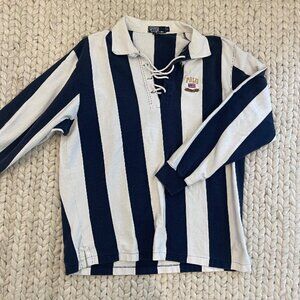VINTAGE RALPH LAUREN POLO LONG SLEEVE RUGBY SHIRT - XL